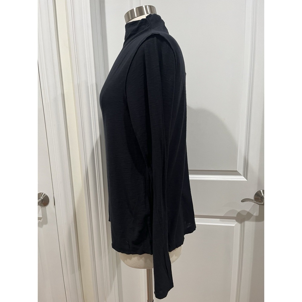 New! Michael Stars Mock Neck Swing T Shirt Long Sleeve Black One Size retail $88 - Picture 7 of 15
